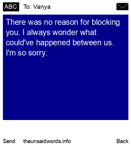 unsent message to Vanya