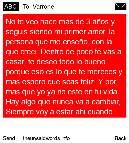 unsent message to Varrone
