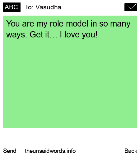unsent message to Vasudha