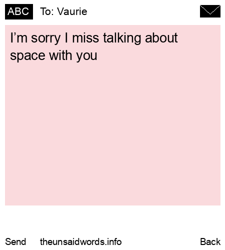 unsent message to Vaurie