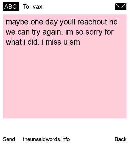unsent message to vax