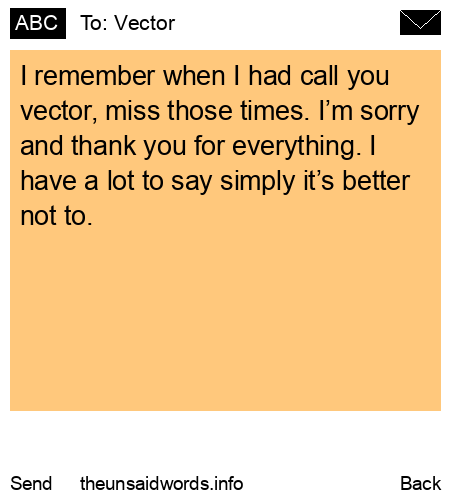unsent message to Vector
