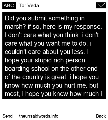 unsent message to Veda