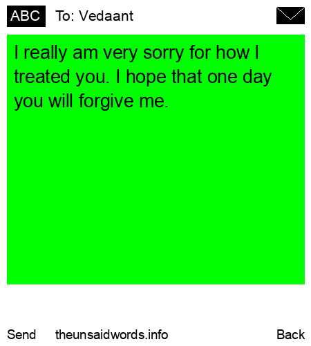 unsent message to Vedaant
