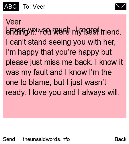 unsent message to Veer