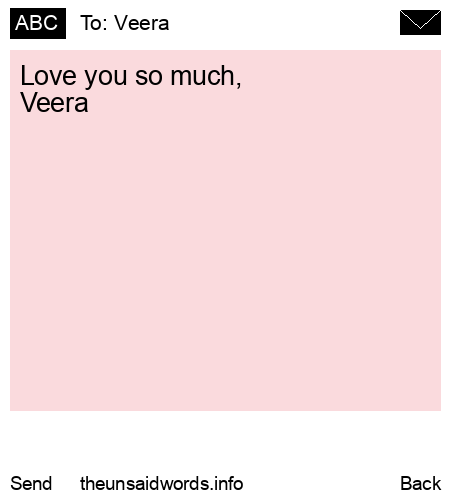 unsent message to Veera