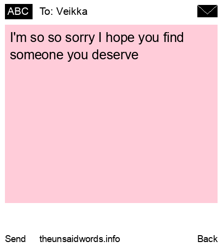 unsent message to Veikka