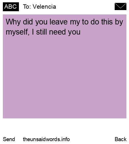 unsent message to Velencia