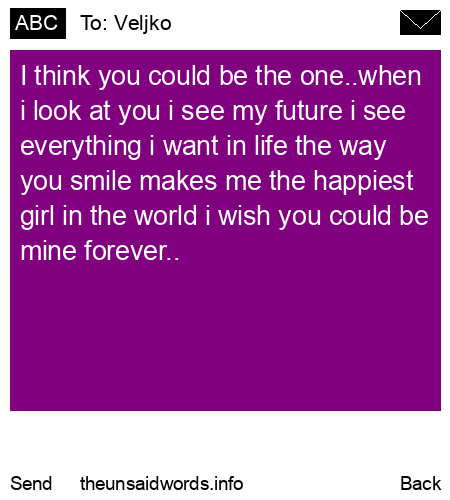 unsent message to Veljko