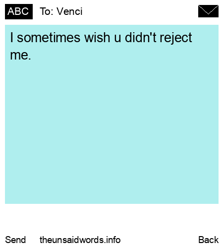 unsent message to Venci