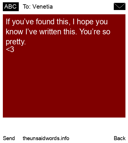 unsent message to Venetia