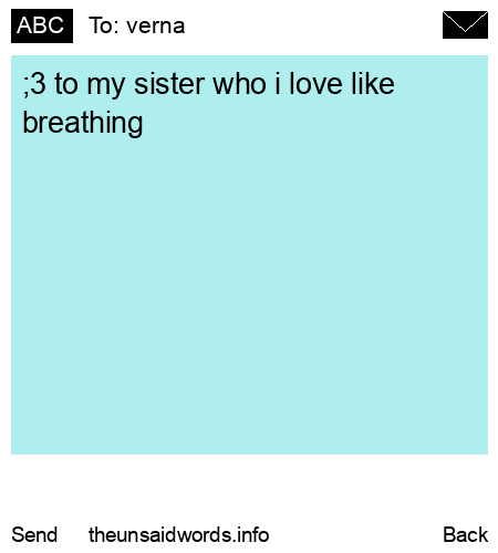 unsent message to verna