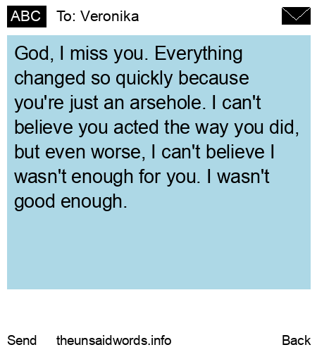 unsent message to Veronika