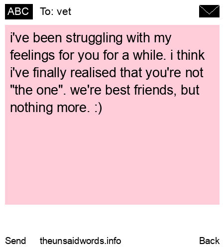 unsent message to vet