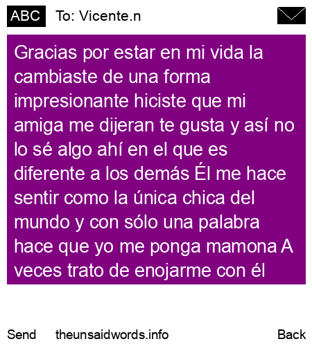 unsent message to Vicente.n