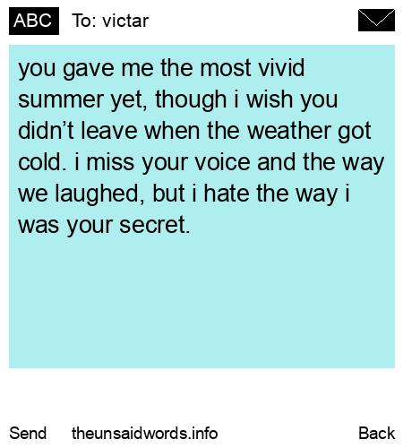 unsent message to victar