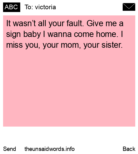 unsent message to victoria