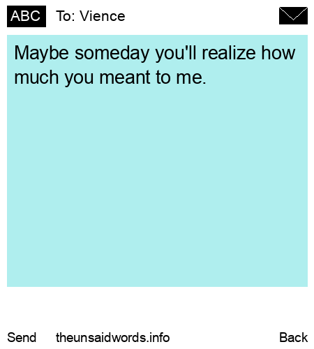 unsent message to Vience