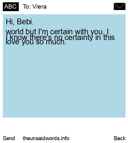unsent message to Viera