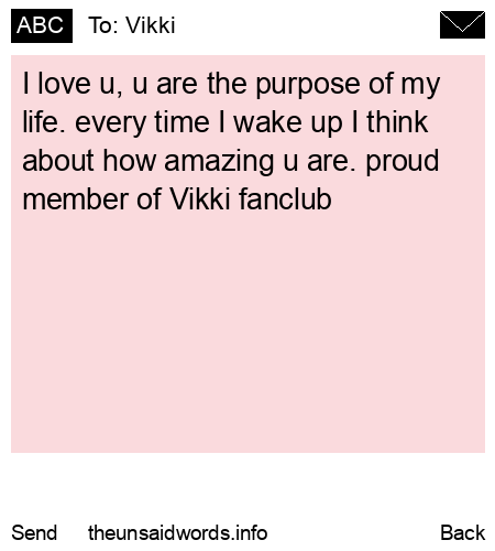 unsent message to Vikki