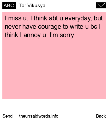 unsent message to Vikusya