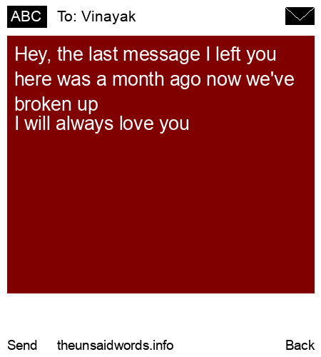 unsent message to Vinayak