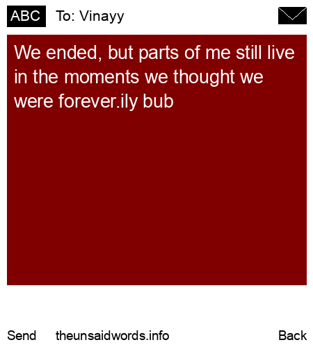 unsent message to Vinayy