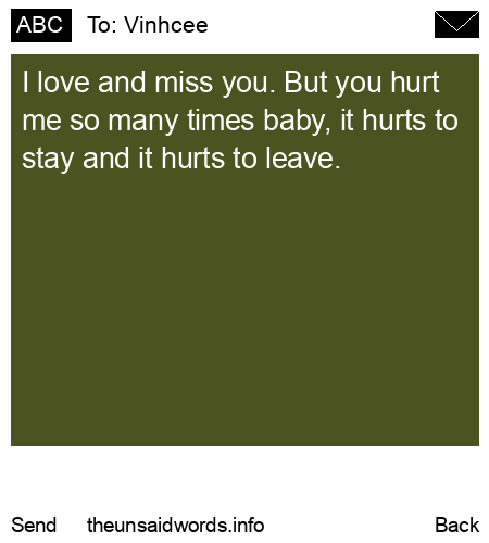 unsent message to Vinhcee