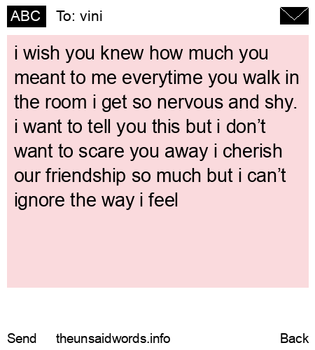 unsent message to vini