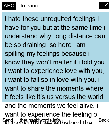 unsent message to vinn