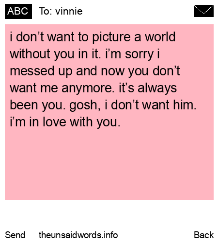 unsent message to vinnie