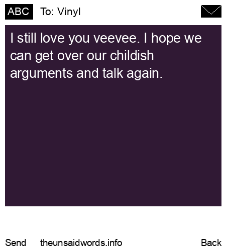 unsent message to Vinyl 