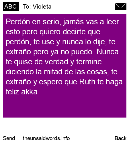 unsent message to Violeta