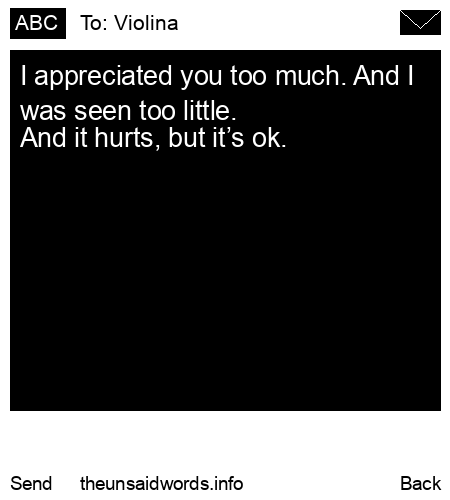 unsent message to Violina