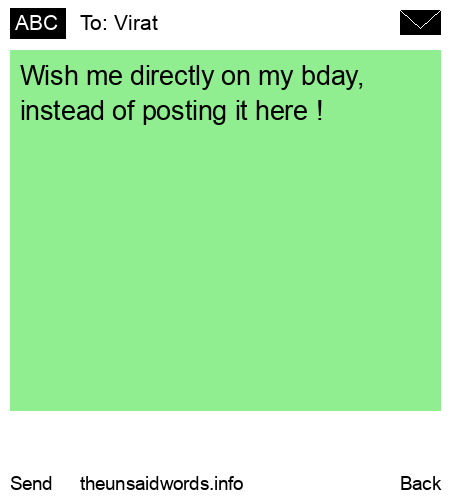 unsent message to Virat