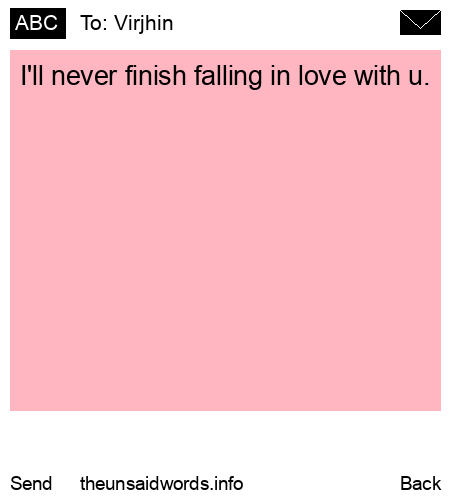 unsent message to Virjhin