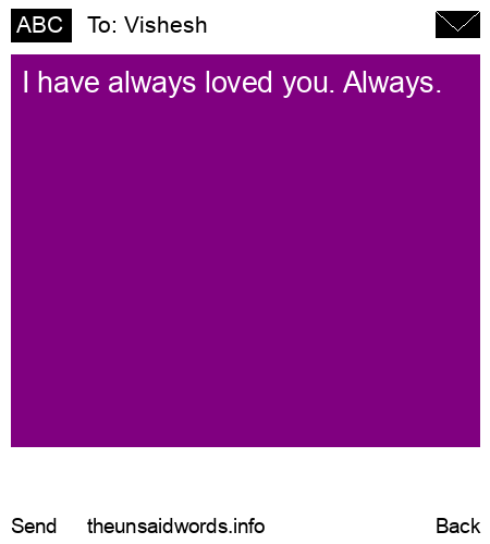 unsent message to Vishesh