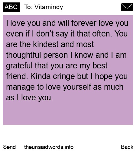 unsent message to Vitamindy