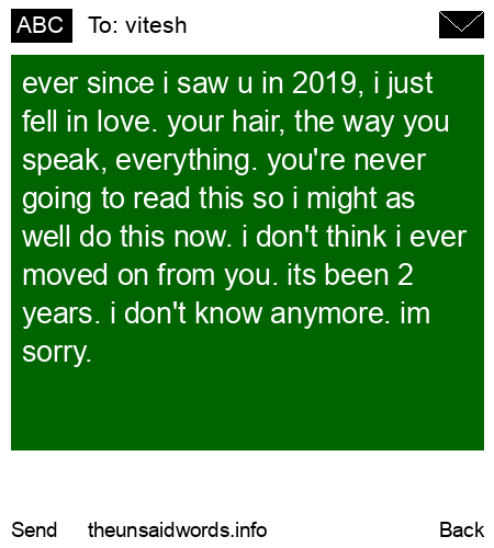 unsent message to vitesh