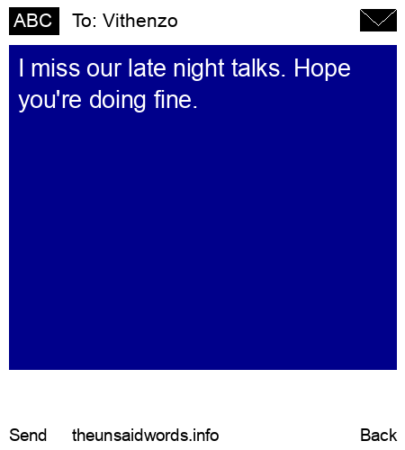 unsent message to Vithenzo