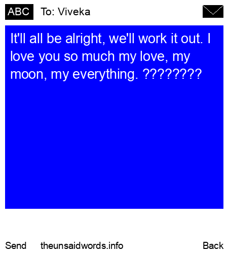 unsent message to Viveka