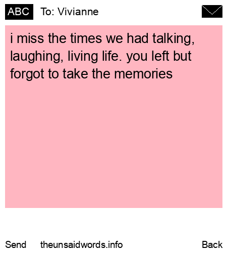 unsent message to Vivianne