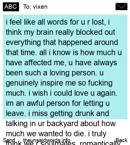 unsent message to vixen