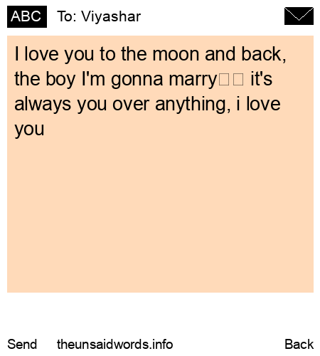 unsent message to Viyashar