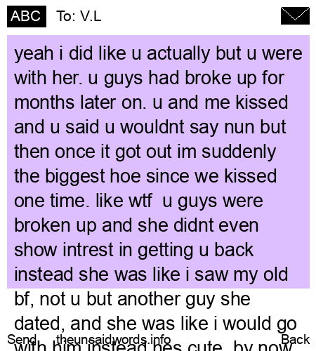 unsent message to V.L