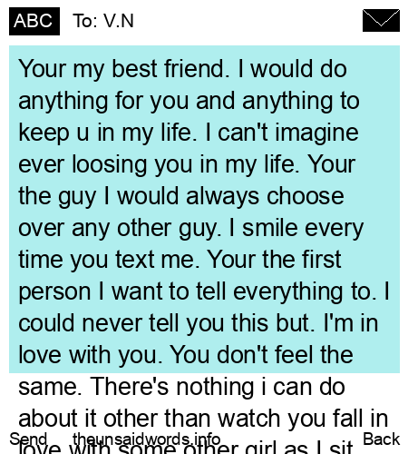 unsent message to V.N