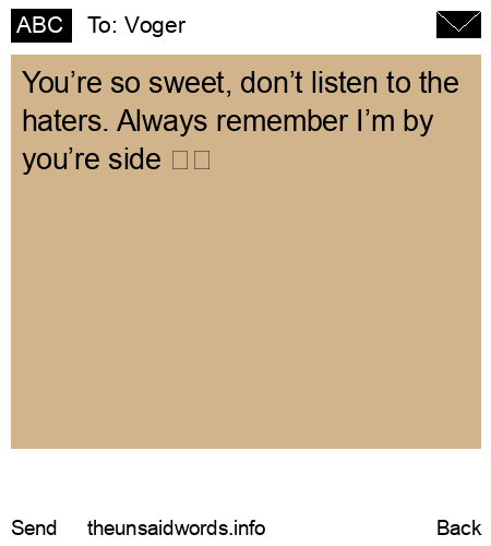 unsent message to Voger