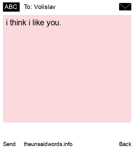 unsent message to Volislav