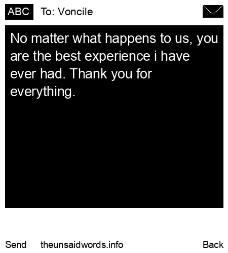unsent message to Voncile