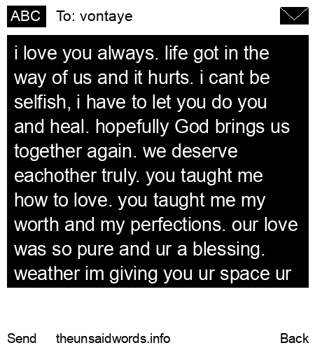 unsent message to vontaye